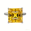 Certified 4.80ct VS1 Princess Cut White Moissanite Solitaire Ring 18K Gold Plated V 18K Gold Plated – white background main image
