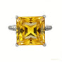 Certified 4.80ct VS1 Princess Cut White Moissanite Solitaire Ring 18K Gold Plated V 18K Gold Plated