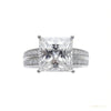 Certified 4.90 ct DEW White Princess Cut Moissanite Ring For Women 18K Gold Plated Verm 18K Gold Plated – white background main image