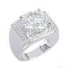 Certified 5.95 ct DEW Round Cut White Moissanite Ring For Mother's Day 18K Gold Plated 18K Gold Plated – white background main image