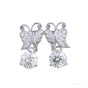 Certified 5.00 ct DEW Moissanite Solitaire Butterfly Studs earrings Gold Vermeil