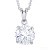 Certified 5.34 ct DEW White Moissanite Solitaire Pendant in Gold Vermeil Gift – white background main image