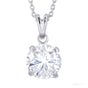 5.34ct DEW White Moissanite Round Pendant Necklace
