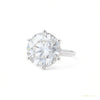 Certified 5.50 ct DEW White Round Cut Solitaire Moissanite Gold Vermeil Ring – white background main image