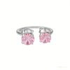 Certified 5.60 ct DEW White & Pink Moissanite Dangler Earrings In Gold Vermeil – white background main image