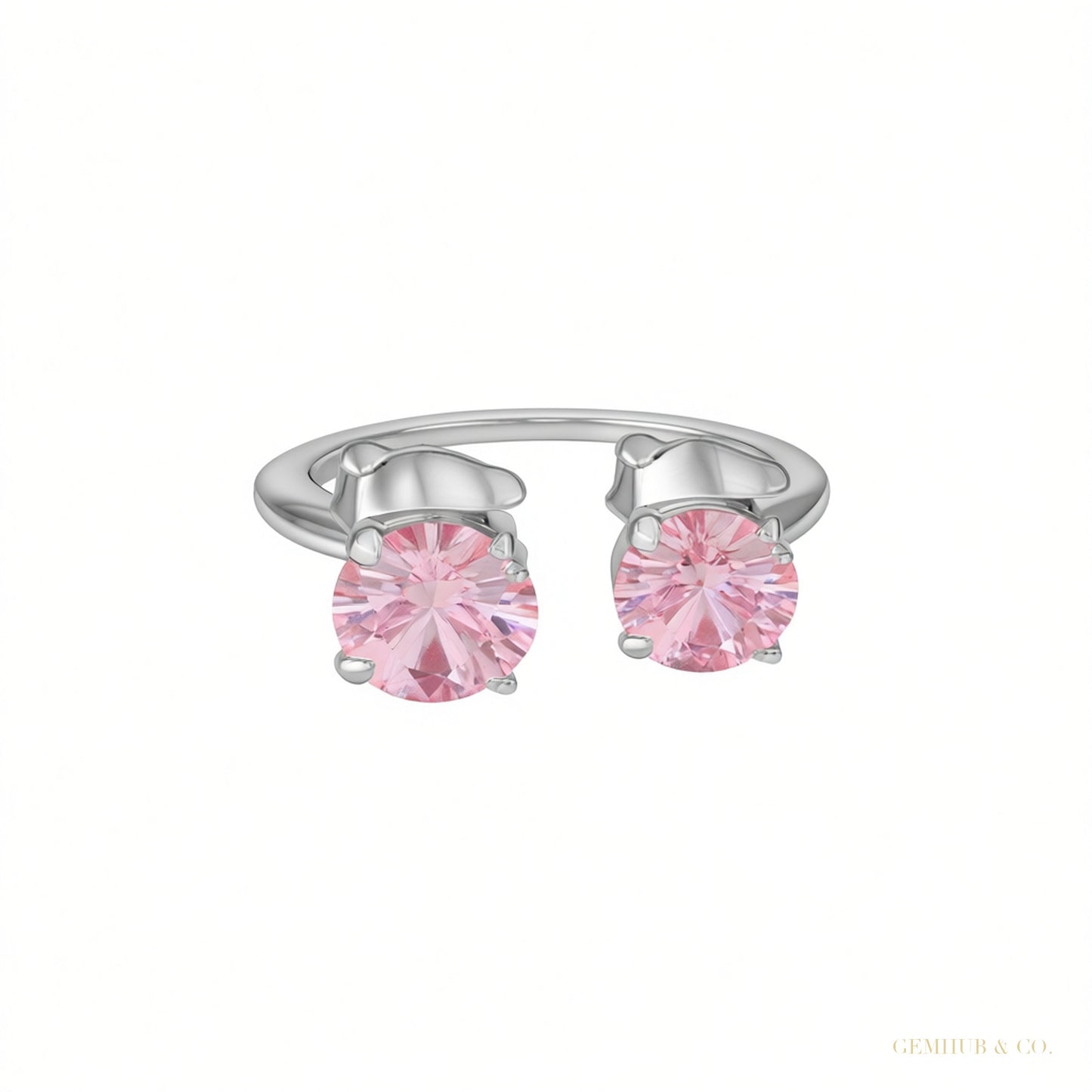Certified 5.60 ct DEW White & Pink Moissanite Dangler Earrings In Gold Vermeil – white background main image