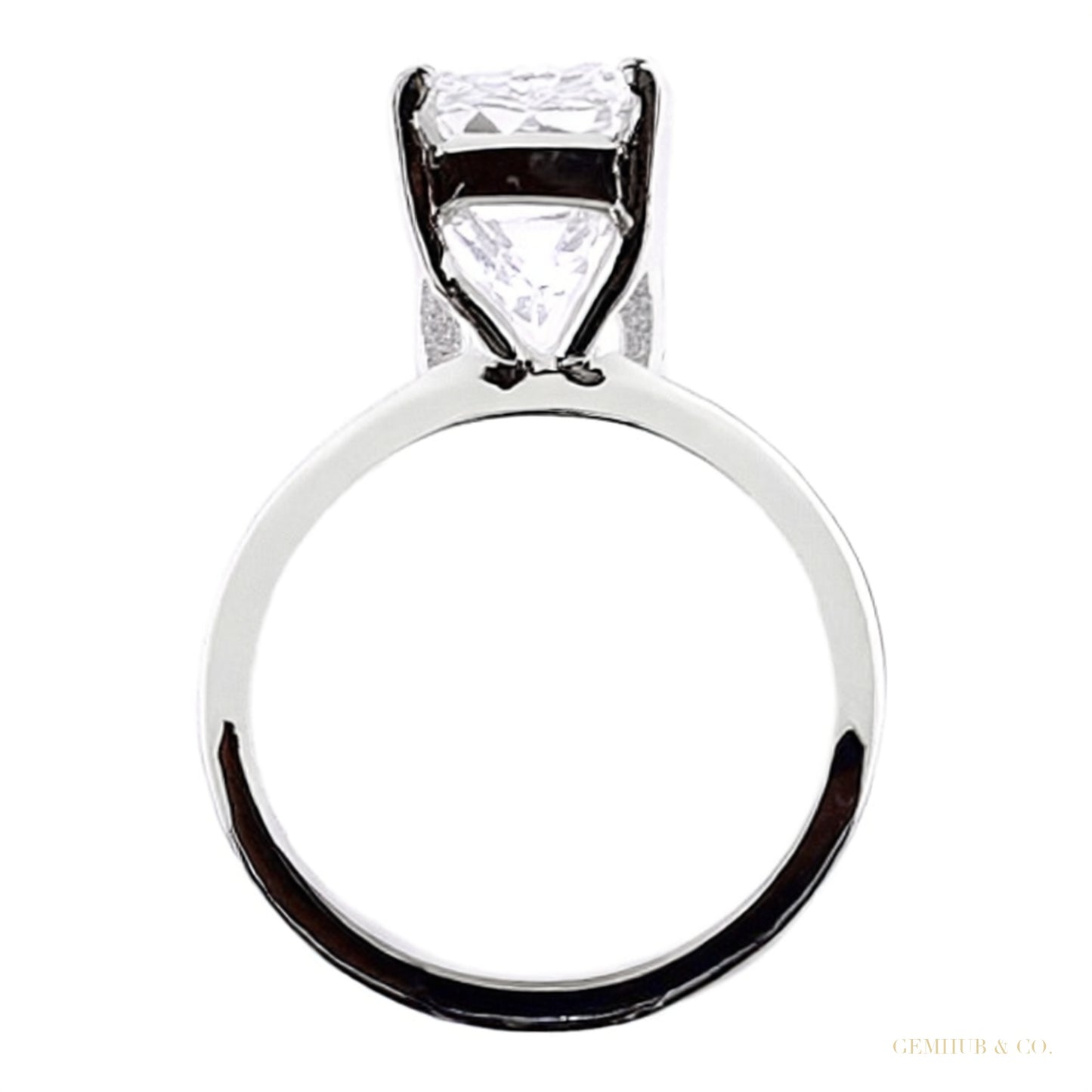 Certified 7.5 ct DEW Blue Moissanite Ring in for Anniversary 18K Gold Plated – white background main image