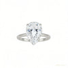 Certified 3.45 ct DEW Pear Cut Moissanite Solitaire Ring in Gift 18K Gold Plated – white background main image