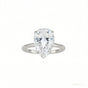 Certified 3.45 ct DEW Pear Cut Moissanite Solitaire Ring in Gift 18K Gold Plated