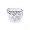Certified 3.65 ct DEW Moissanite Solitaire Ring in Jewelry Gift 18K Gold Plated – white background main image