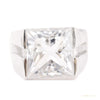 Certified 5.40 ct DEW Princess Cut Moissanite Ring in 18K Gold Plated – white background main image