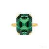 Certified 5.5 ct DEW Cushion Cut Moissanite Solitaire Ring in 18K Gold Plated – white background main image