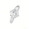 Certified 7.30 ct DEW Round Cut Moissanite Ring in for Women 18K Gold Plated – white background main image