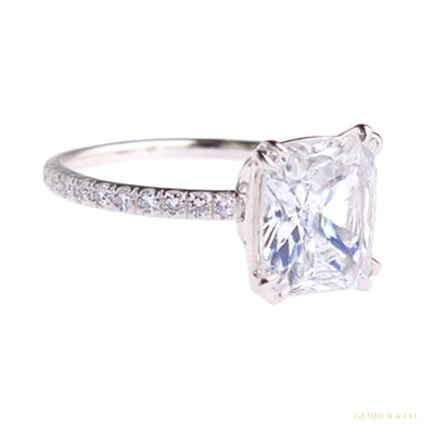 Certified 7 ct DEW Cushion Cut Moissanite Ring in for Birthday 18K Gold Plated