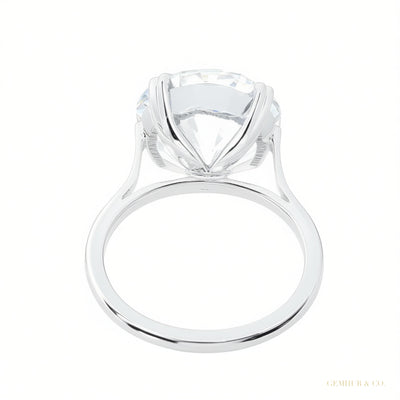 Certified 6.2ct VS1 White Moissanite Engagement Ring in 18K Gold Plated