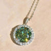 GEMHUB & CO. 8 Ct round cut blue lab grown diamond pendant with halo setting in 18k gold vermeil.
