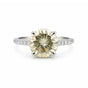 2.90 Ct Round Cut Champagne Lab Grown Diamond Ring — VS1 Clarity, 18k Gold Vermeil
