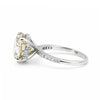 GEMHUB & CO. 2.90 Ct round cut champagne lab grown diamond ring with pavé band in 18k gold vermeil.