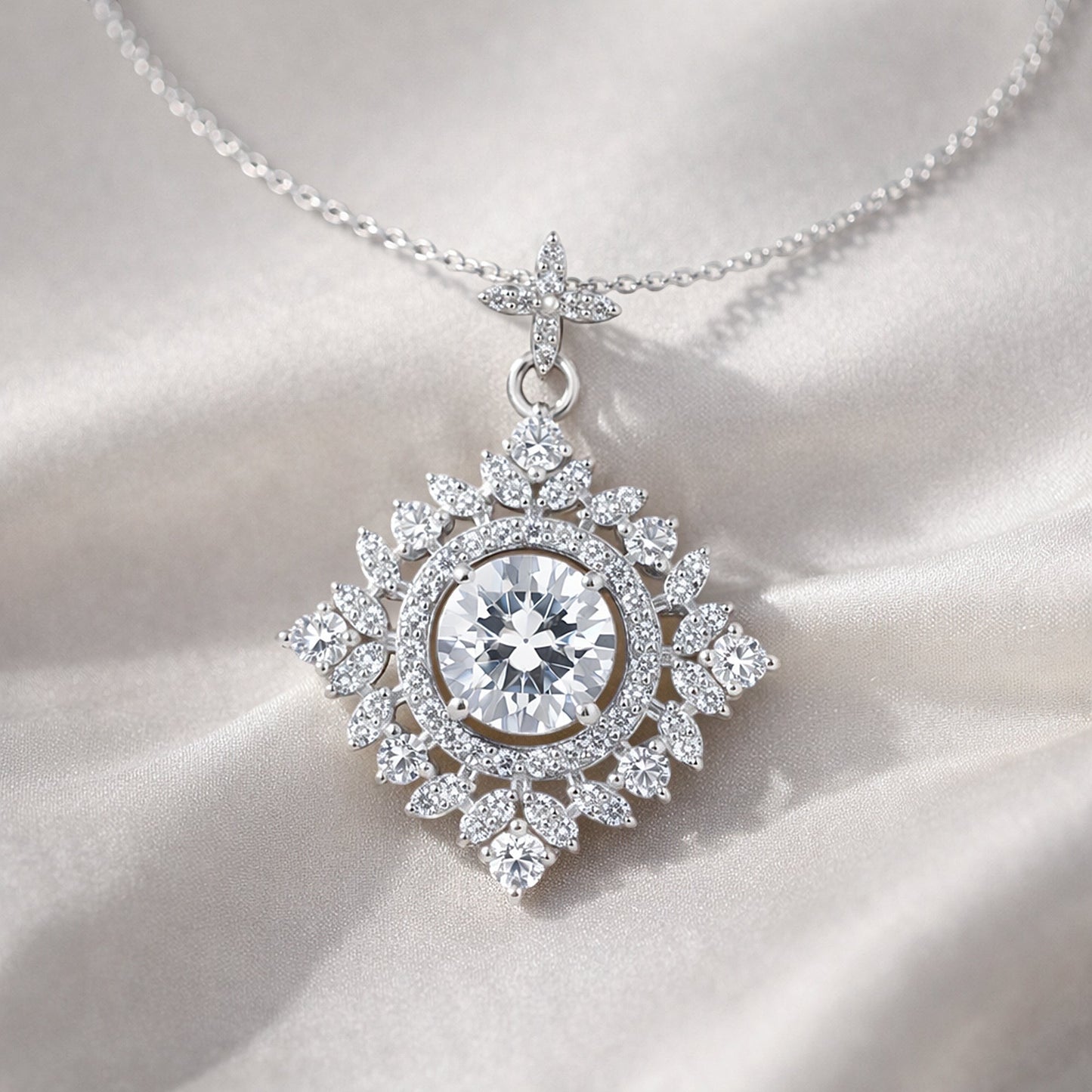 GEMHUB & CO. 5 Ct round cut lab grown diamond pendant in 18k gold vermeil with VS1 clarity.