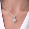 GEMHUB & CO. 3.50 Ct round cut lab grown diamond pendant in 18k gold vermeil with VS1 clarity.