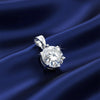 GEMHUB & CO. 3.00 Ct round cut lab grown diamond pendant in 18k gold vermeil with VS1 clarity.
