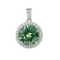8 Ct Round Cut Blue Lab Grown Diamond Pendant — VS1 Clarity, 18k Gold Vermeil