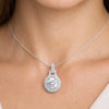 GEMHUB & CO. 2.50 Ct round cut lab grown diamond pendant in 18k gold vermeil with VS1 clarity.