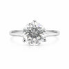 GEMHUB & CO. 2.20 Ct round cut lab grown diamond ring in 18k gold vermeil, VS1 clarity.