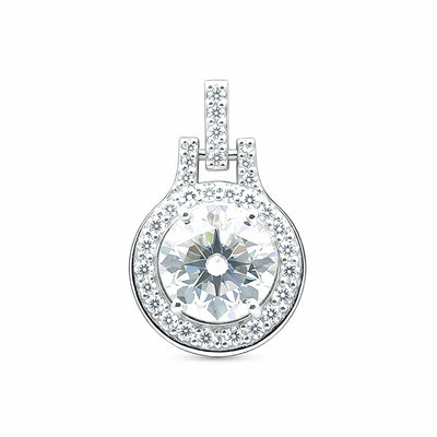 2.50 Ct Round Cut Lab Grown Diamond Pendant — VS1 Clarity, 18k Gold Vermeil