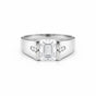 2.00 Ct Emerald Cut Lab Grown Diamond Ring — VS1 Clarity, 18k Gold Vermeil