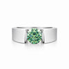 GEMHUB & CO. 2.00 Ct round cut green lab grown diamond ring, VS1 clarity, 18k gold vermeil.