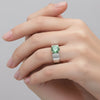 GEMHUB & CO. 2.00 Ct round cut green lab grown diamond ring with VS1 clarity set in 18k gold vermeil.