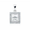 GEMHUB & CO. 2 Ct princess cut lab-grown diamond pendant in 18k gold vermeil with VS1 clarity, surrounded by a halo of smaller diamonds.