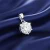 GEMHUB & CO. 3.50 Ct round cut lab grown diamond pendant in 18k gold vermeil, VS1 clarity, white color.