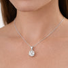 GEMHUB & CO. 3.50 Ct round cut lab grown diamond pendant in 18k gold vermeil, VS1 clarity, white color.