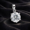 GEMHUB & CO. 3.50 Ct round cut lab grown diamond pendant, VS1 clarity, 18k gold vermeil setting. Classic solitaire design.