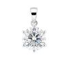 GEMHUB & CO. 3.50 Ct round cut lab grown diamond pendant in 18k gold vermeil, VS1 clarity, white.
