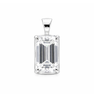 3.30 Ct Emerald Cut Lab Grown Diamond Pendant — VS1 Clarity, 18k Gold Vermeil