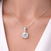 GEMHUB & CO. 3.00 Ct round cut lab grown diamond pendant in 18k gold vermeil with VS1 clarity.