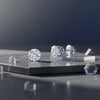 GEMHUB & CO. 3 Ct round lab-created diamond stud earrings in 950 platinum with screw backs. IGI certified.