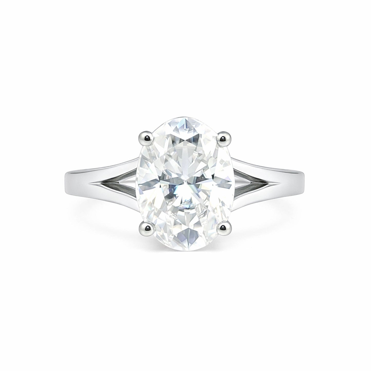 GEMHUB & CO. 3 Ct oval cut lab grown diamond ring, VS1 clarity, 18k gold vermeil.