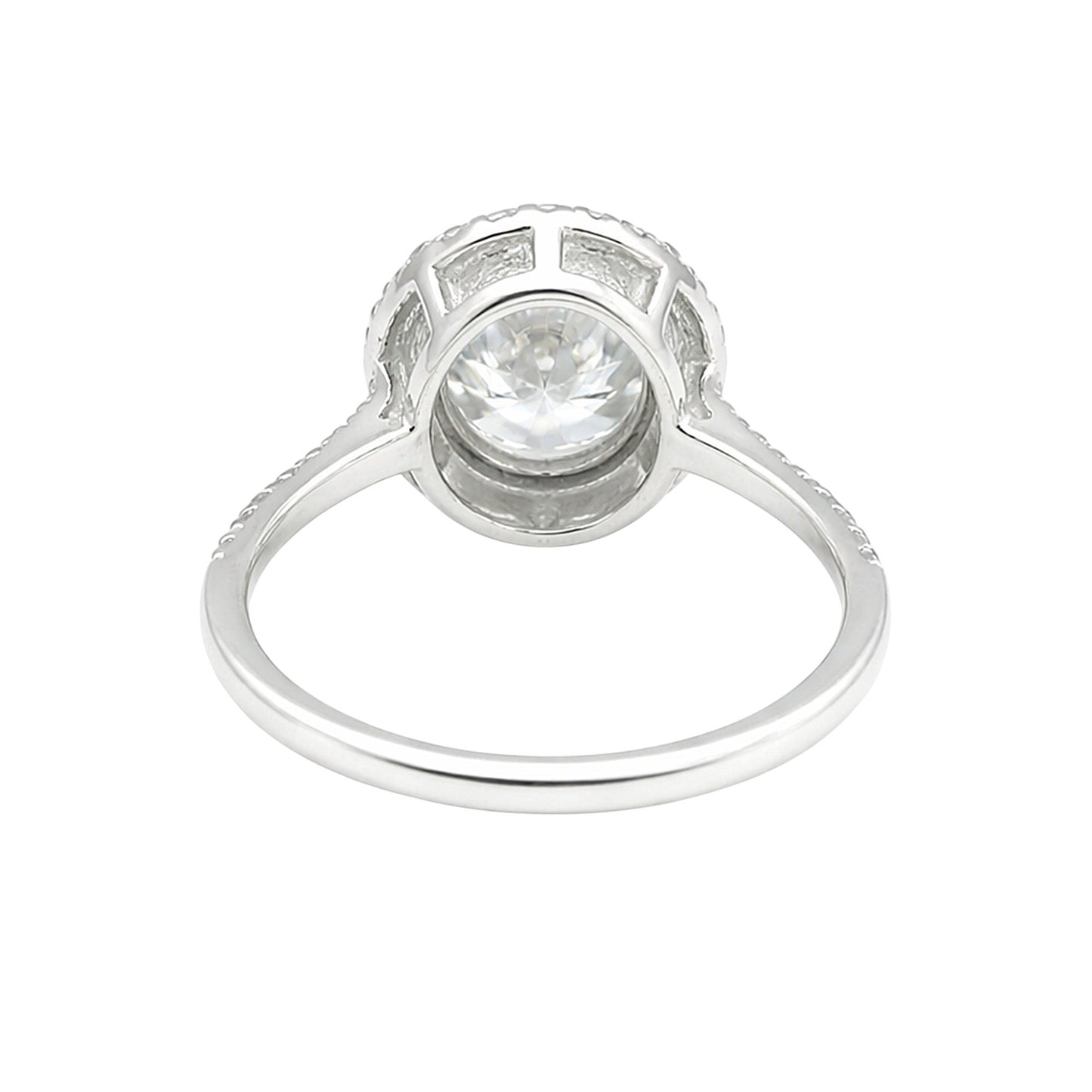 GEMHUB & CO. 3.00 Ct oval cut lab grown diamond ring with VS1 clarity in 18k gold vermeil.