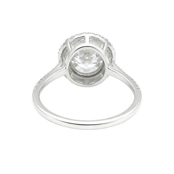 GEMHUB & CO. 3.00 Ct oval cut lab grown diamond ring with VS1 clarity in 18k gold vermeil.