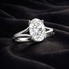 GEMHUB & CO. 3 Ct oval cut lab-grown diamond ring in 18k gold vermeil with VS1 clarity.