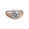 GEMHUB & CO. 3 Ct round cut lab grown diamond ring in 18k gold vermeil with VS1 clarity.