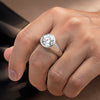 GEMHUB & CO. 3 Ct round cut lab grown diamond ring in 18k gold vermeil with VS1 clarity.