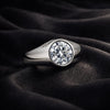 GEMHUB & CO. 3 Ct round cut lab grown diamond ring in 18k gold vermeil with VS1 clarity.