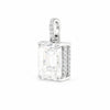 GEMHUB & CO. 4.50 Ct emerald cut lab grown diamond pendant with VS1 clarity, set in 18k gold vermeil with pavé diamond bail.