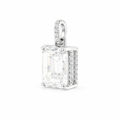 4.50 Ct Emerald Cut Lab Grown Diamond Pendant — VS1 Clarity, 18k Gold Vermeil