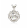 GEMHUB & CO. 4.00 Ct round cut lab grown diamond pendant in 18k gold vermeil, VS1 clarity, white color.